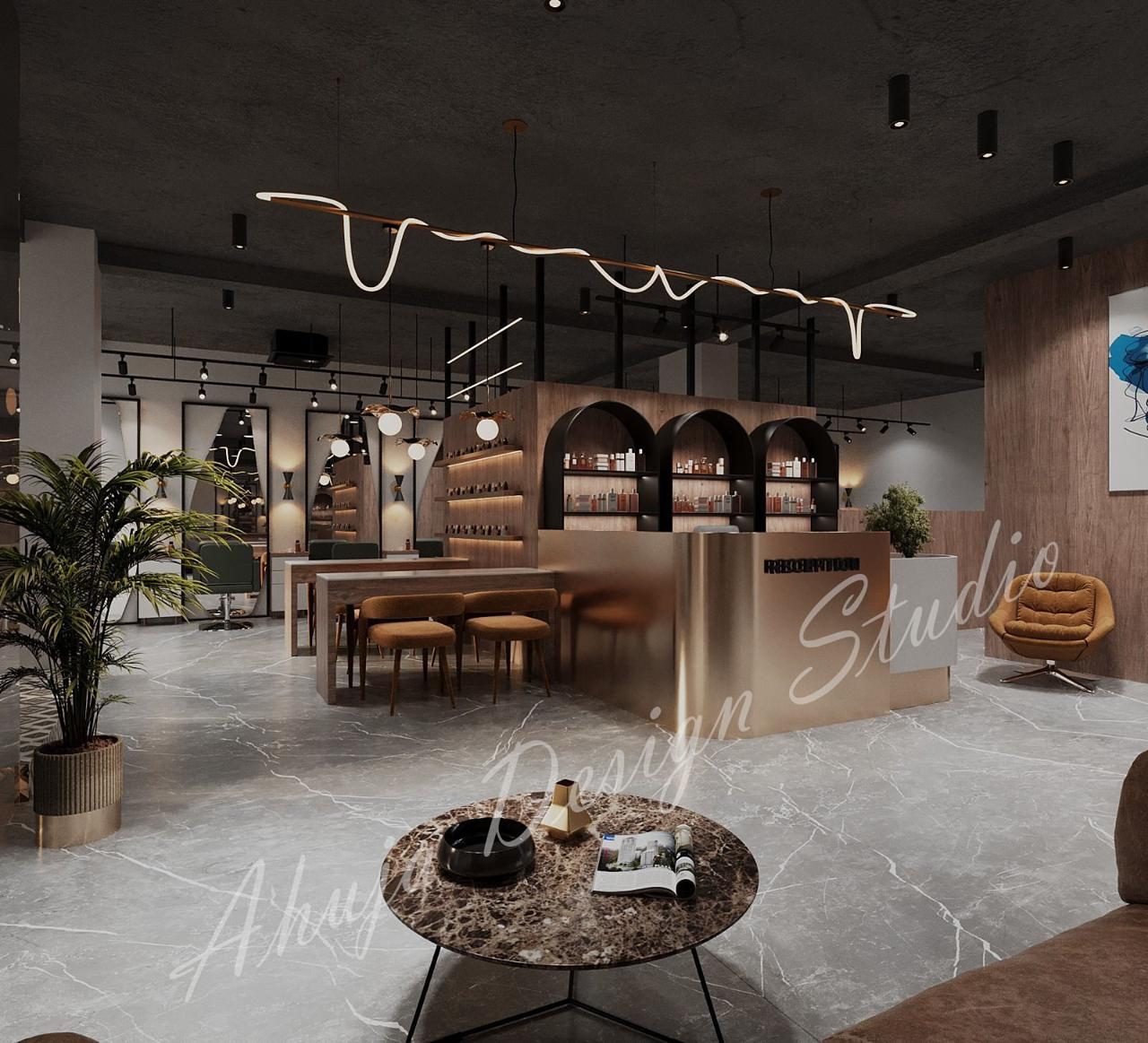 Inside Glamin Unisex Salon — reception, styling floor and product display